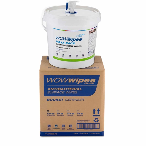 WOW Wipes® Antibacterial Wipes Dispenser Bucket With Maxx-Pack 1200 Roll: use WIPES20 for 20% off