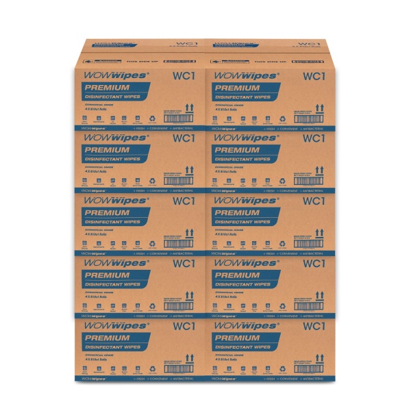 WOW Wipes® Bulk Buy ‘PREMIUM’ Antibacterial Wipes – 10 x Cartons