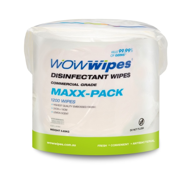 WOW Wipes® Antibacterial Wipes ‘MAXX-PACK’ 4 x 1200 Wipes: use WIPES20 for 20% off