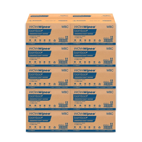 WOW Wipes® Bulk Buy 'BAMBOO' - 10 x Cartons Bamboo Antibacterial Wipes